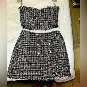 Tweed Ensemble 2-Piece corporate chic set SZ:Medium